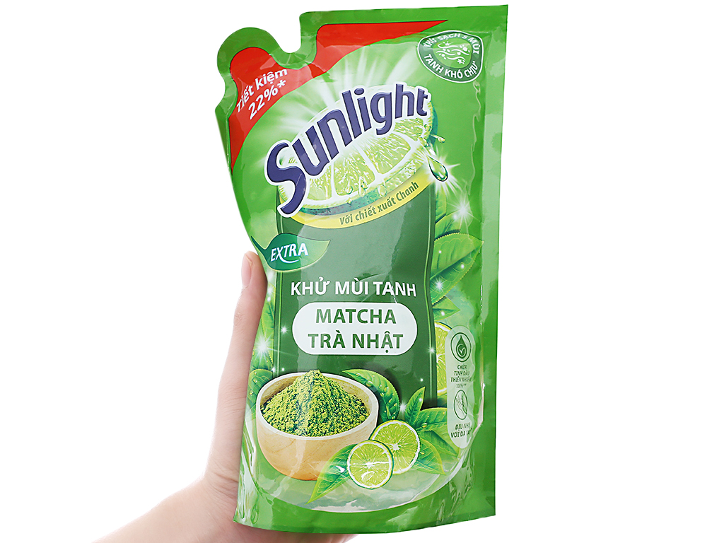 [HCM]Nước rửa chén Sunlight túi 750g (Matcha trà nhật/Chanh/Lô hội)