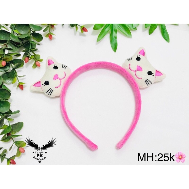 [HCM]Băng đô cài tóc mèo trắng hồng