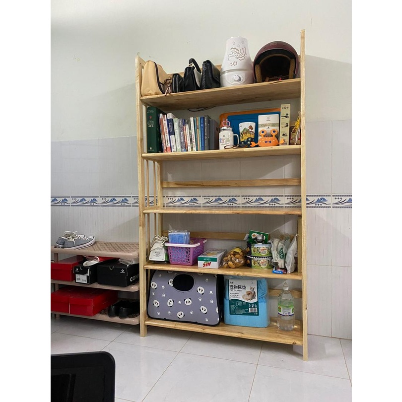 Kệ sách gỗ 5 tầng ngang 1m