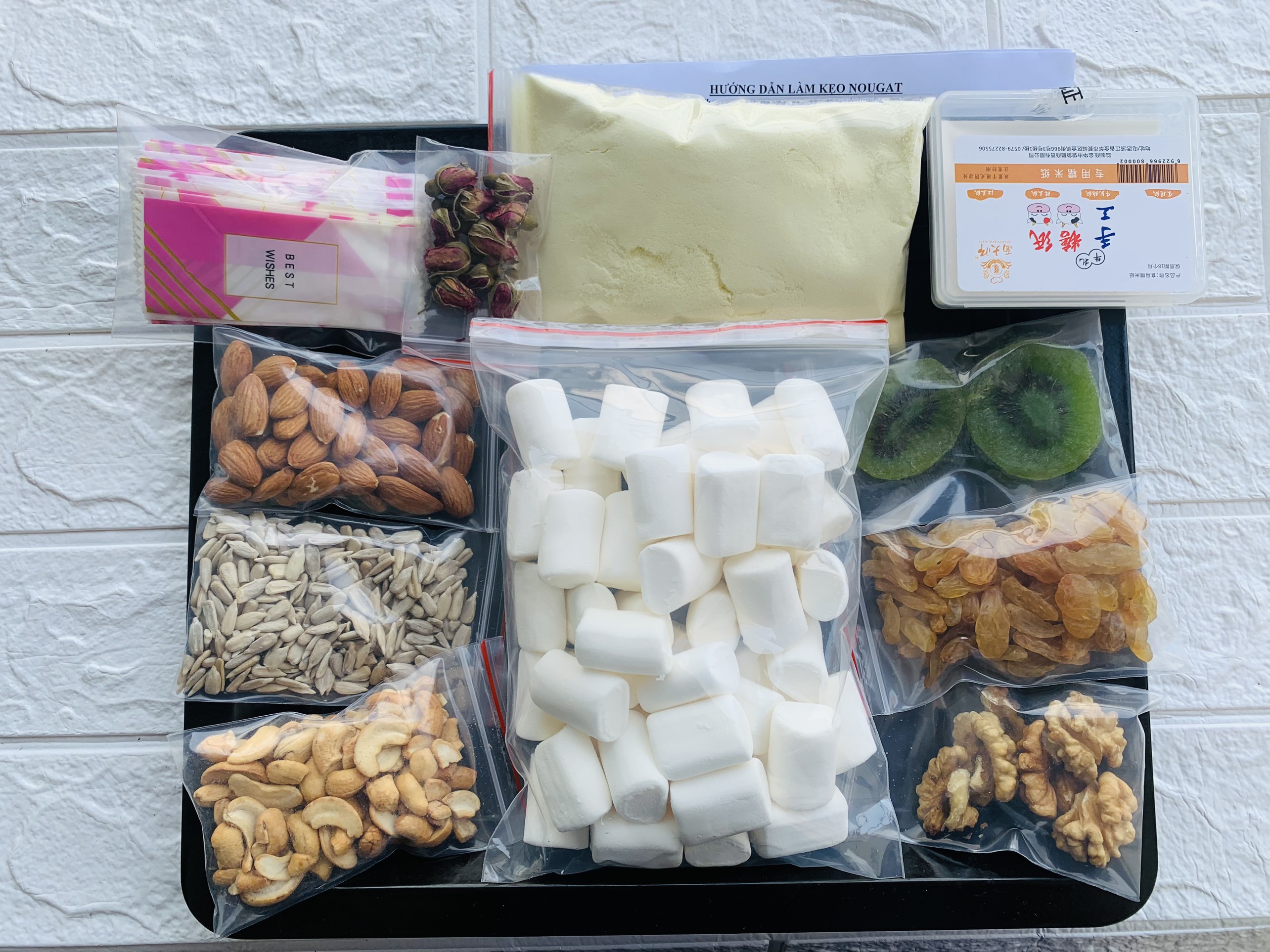 Set nguyên liệu làm kẹo Nougat( kẹo Hạnh phúc)