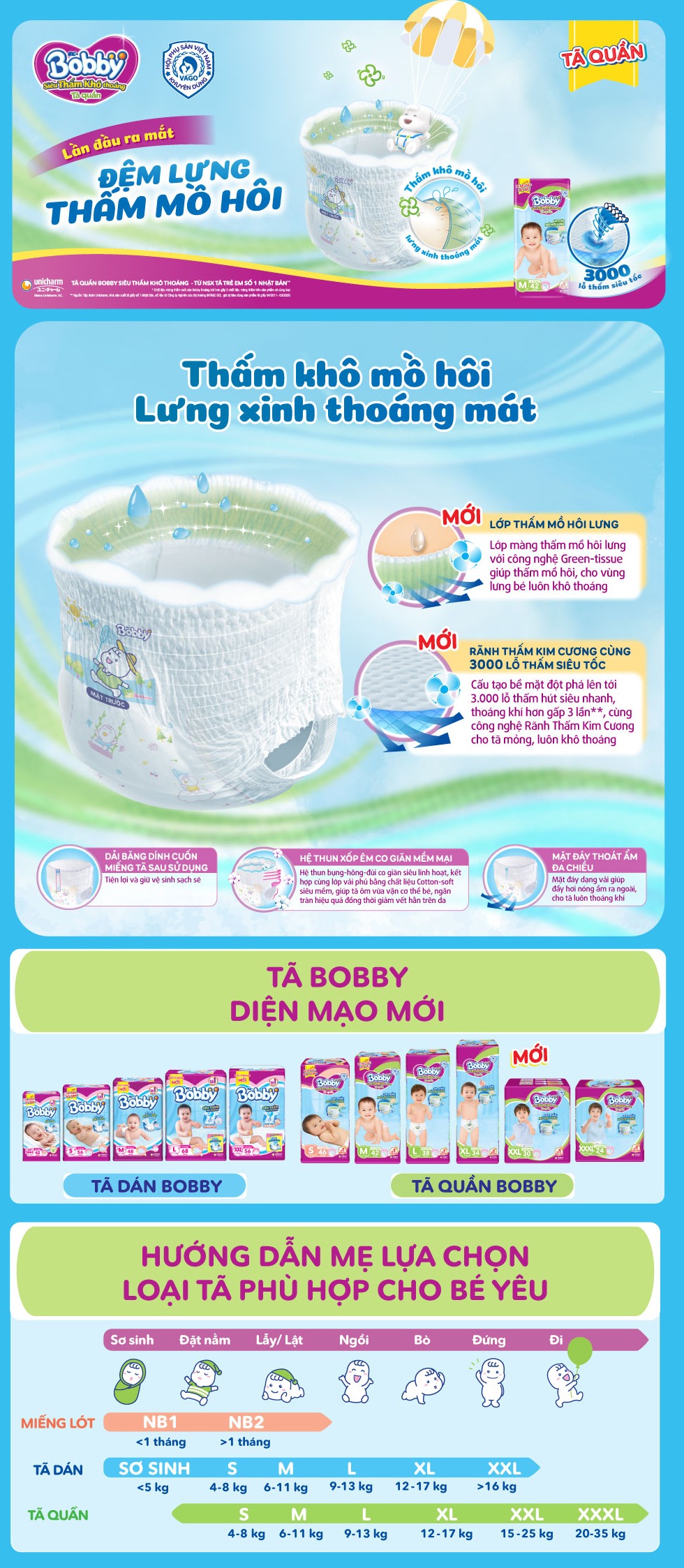 [HCM][Tặng 8 miếng] Tã/bỉm quần Bobby đệm lưng thấm mồ hôi XL62 - 62 miếng (12-17kg)