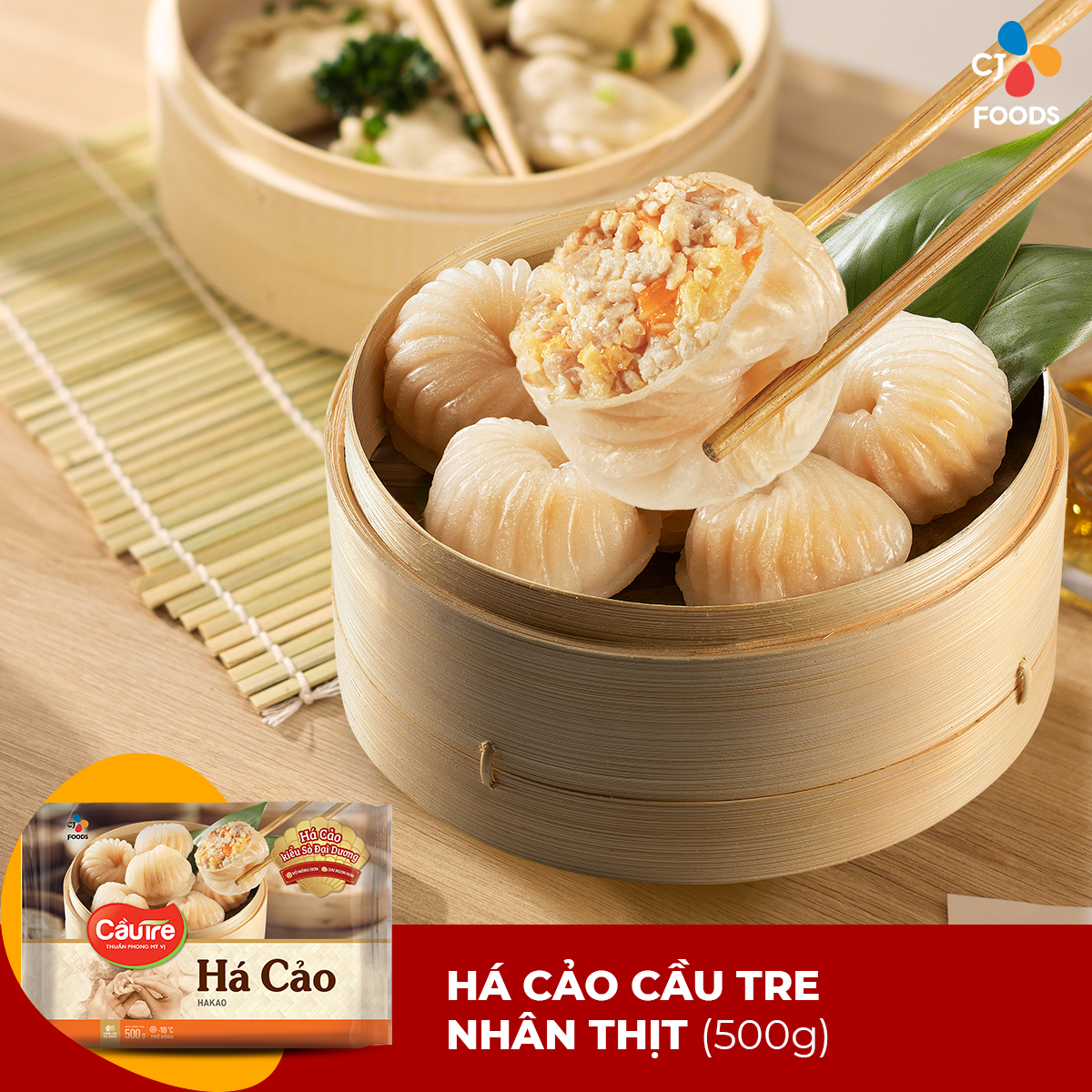 [Hỏa tốc] Há cảo Cầu Tre 500g (nhân Thịt/ Hải sản/ Chay)
