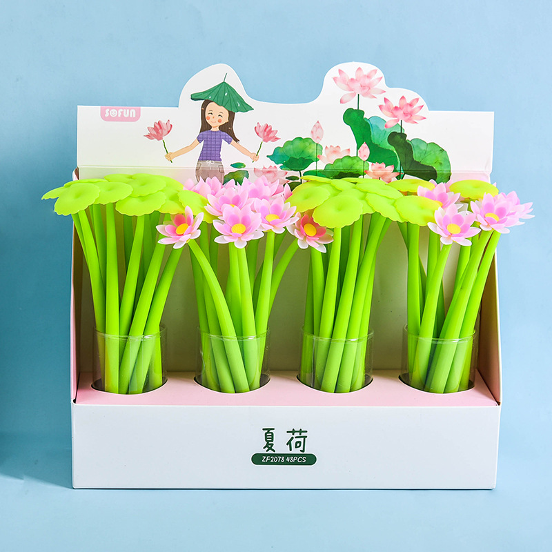 Bút Gel/Mực nước hoa sen dễ thương