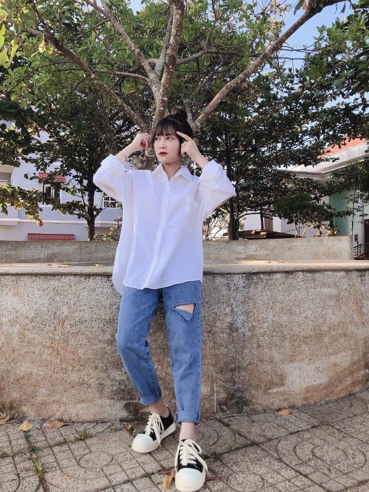 🔥set bộ baggy+sơ mi tay dài 1 túi