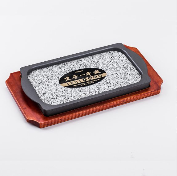 Khay đá nướng kèm đế gỗ cao cấp 29*17cm