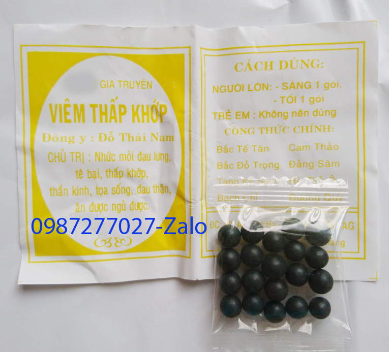 [Đông y-Chính gốc] 100 Gói Thấp khớp Đỗ Thái Nam (bì màu vàng-loại 20 viên)