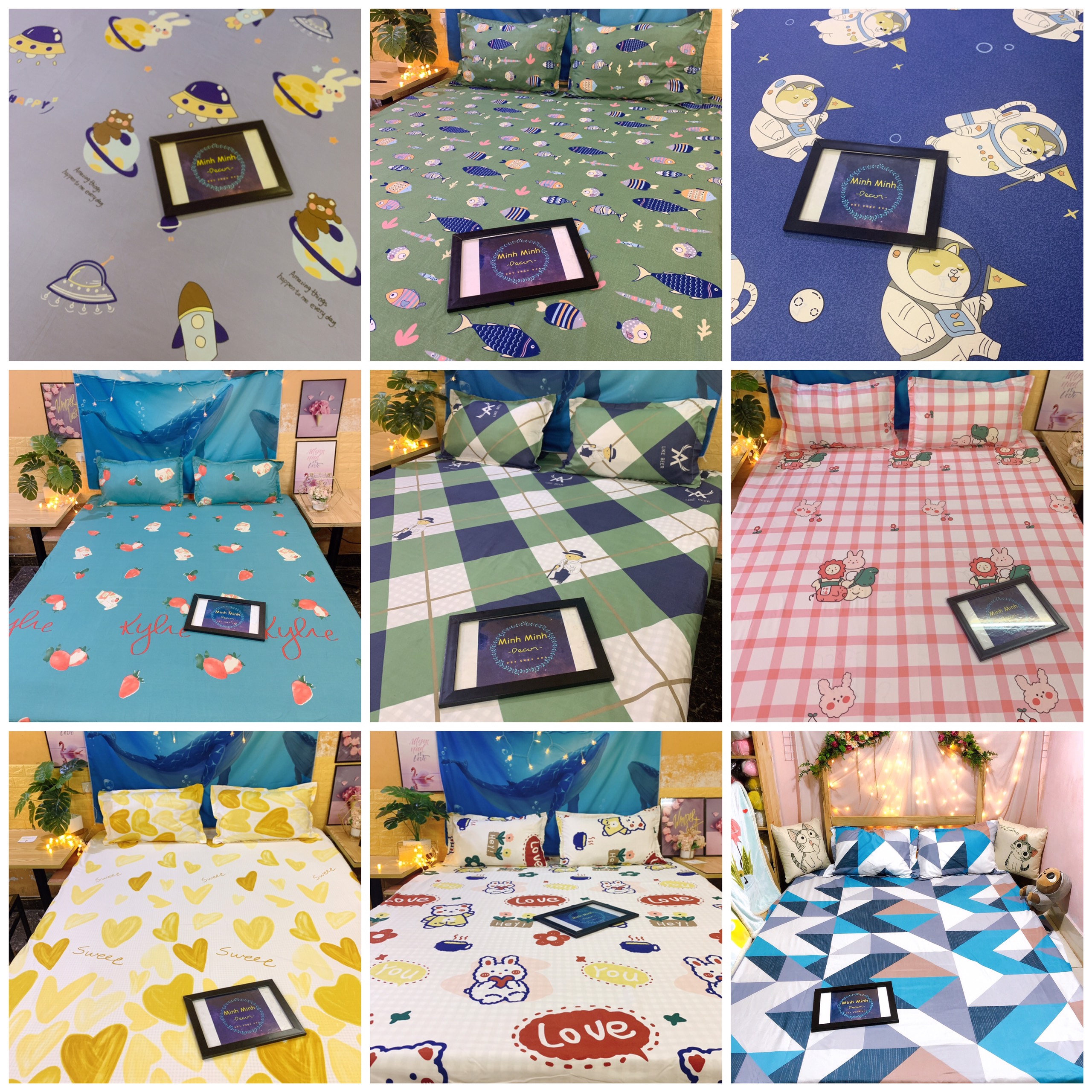 Set ga giường + 2 vỏ gối nằm