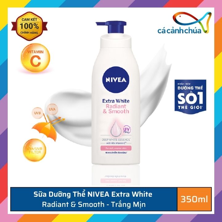 Sữa dưỡng thể Nivea Extra White dưỡng ẩm trắng da 350ml - Thái Lan