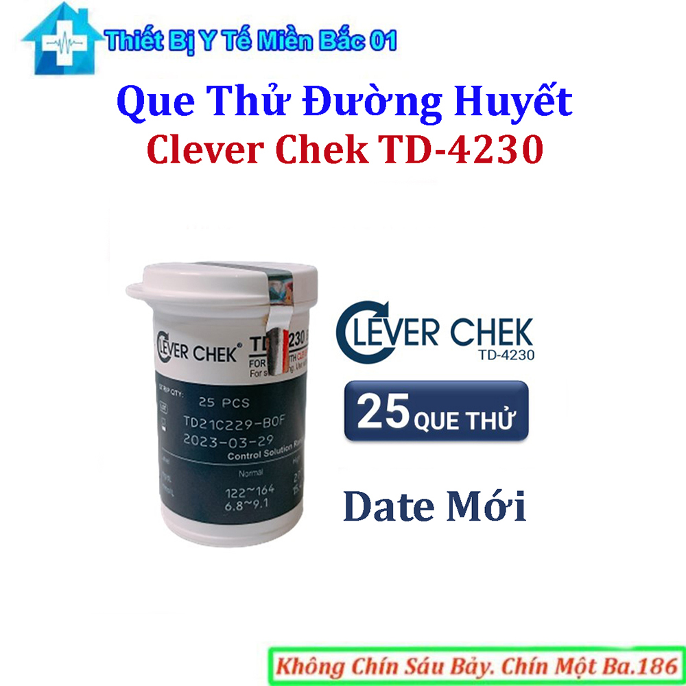 Que Thử Đường Huyết Clever Check TD 4230 Hộp 25 Que