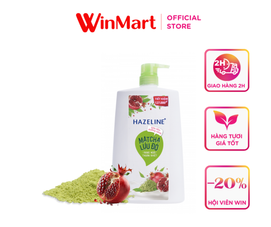 - Sữa tắm Hazeline matcha lựu đỏ 1/1,2kg