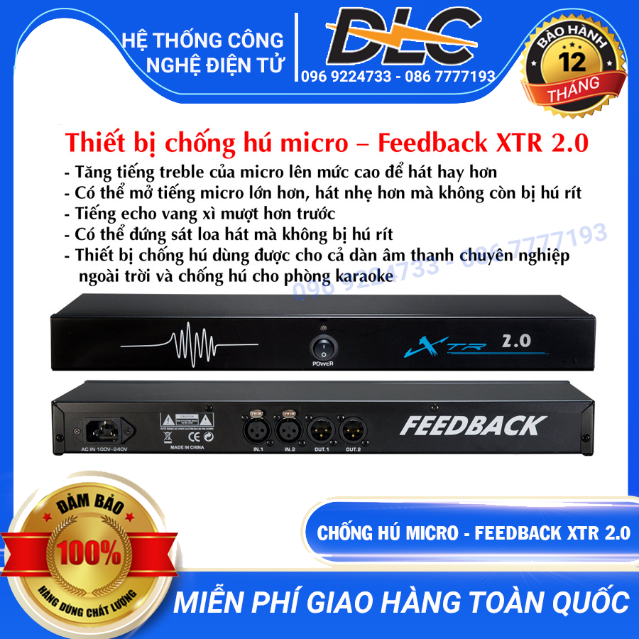 Chống hú feedback xtr 2.0 dùng cho 2 micro - thiết bị chống hú micro feedback xtr 2.0 giá rẻ chống hú rít tốt với mọi dàn âm thanh - bh 1 năm