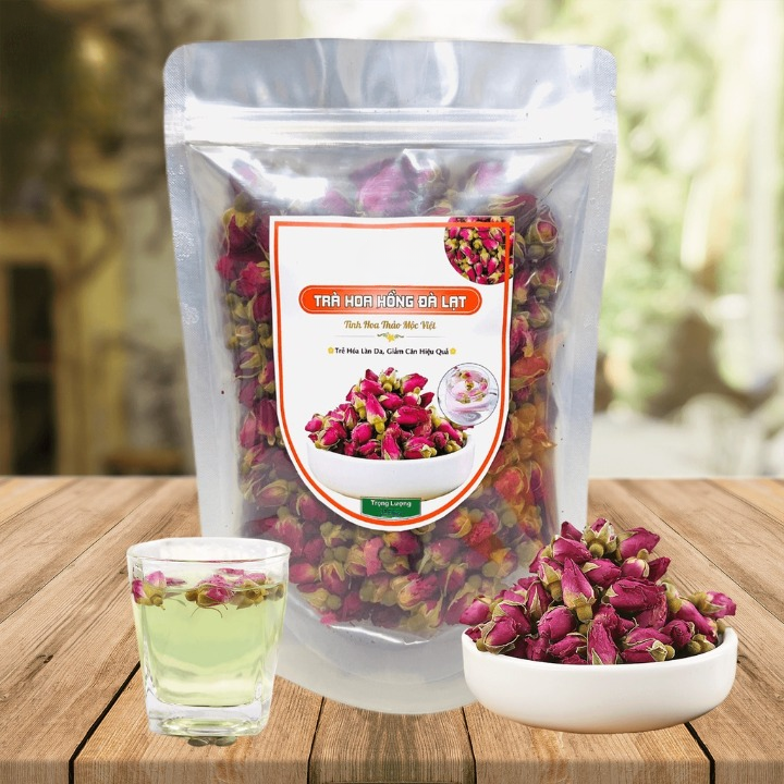 Trà hoa hồng đà lạt sấy khô 100gr đẹp da, giảm stress, thải độc, chống lão hóa