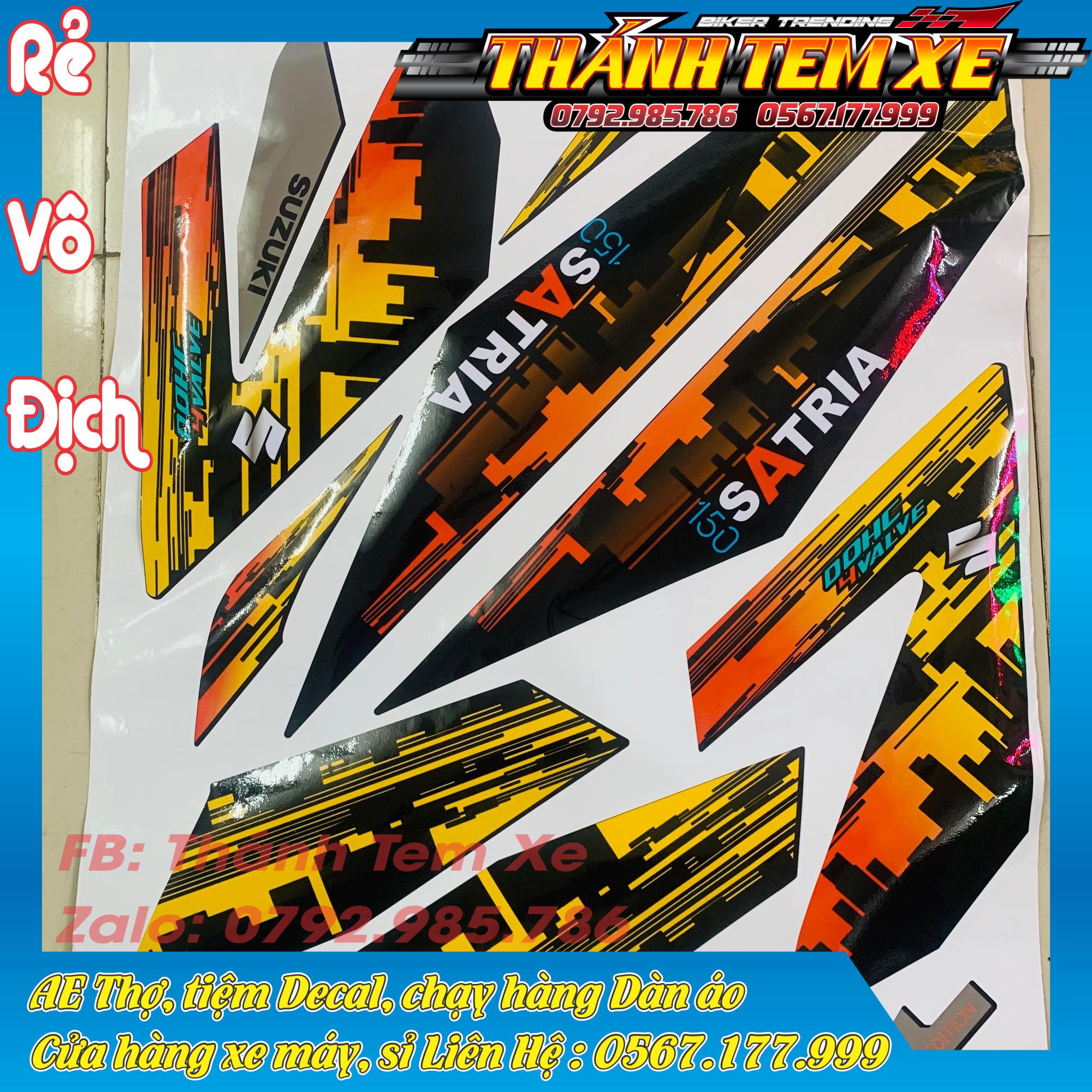 [KÈM QUÀ TẶNG] Tem rời Satria - Raider Fi hoàng hôn 3 lớp