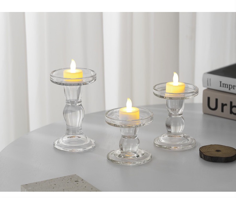 Ly Đựng Nến Thủy Tinh. Chân Nến Ly Cao 8.5cm Trang Trí Sang Trọng (Nhiều Kích Thước)