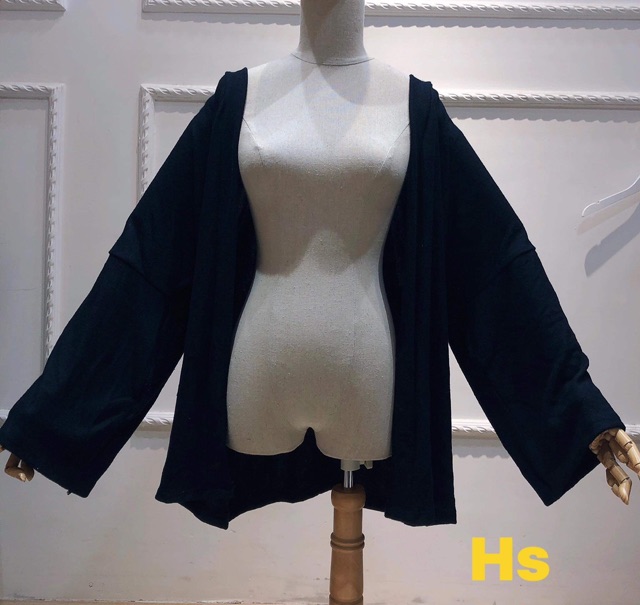 Áo khoác len cadigan đen HSU1