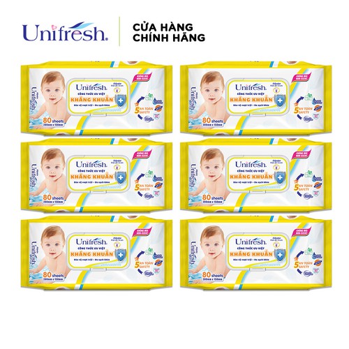 Combo 6 khăn ướt Unifresh vitamin e