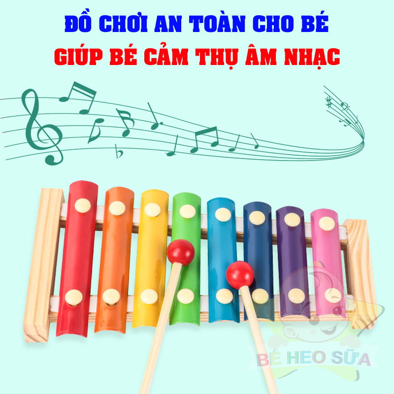 Đàn gõ 8 thanh bằng gỗ cho bé