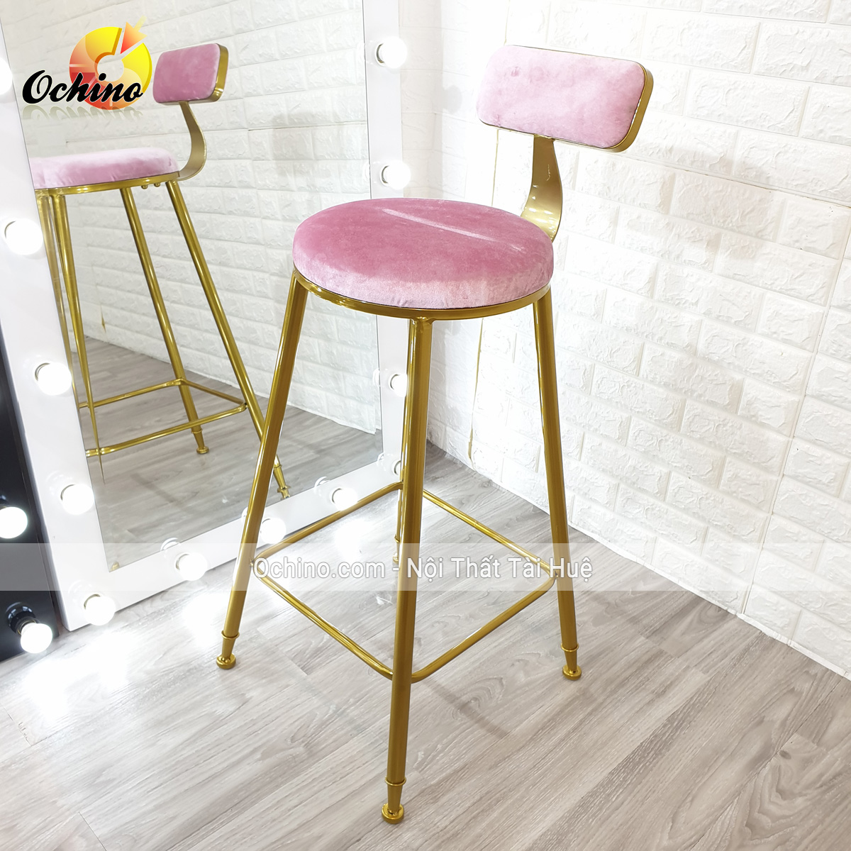 ( FREE SHIP ) Ghế Bar, Ghế Trang Điểm Chân KIM LOẠI Mạ Vàng ( Chống Rỉ) Nhập Khẩu Sang Trọng ( Hàng có sẵn)