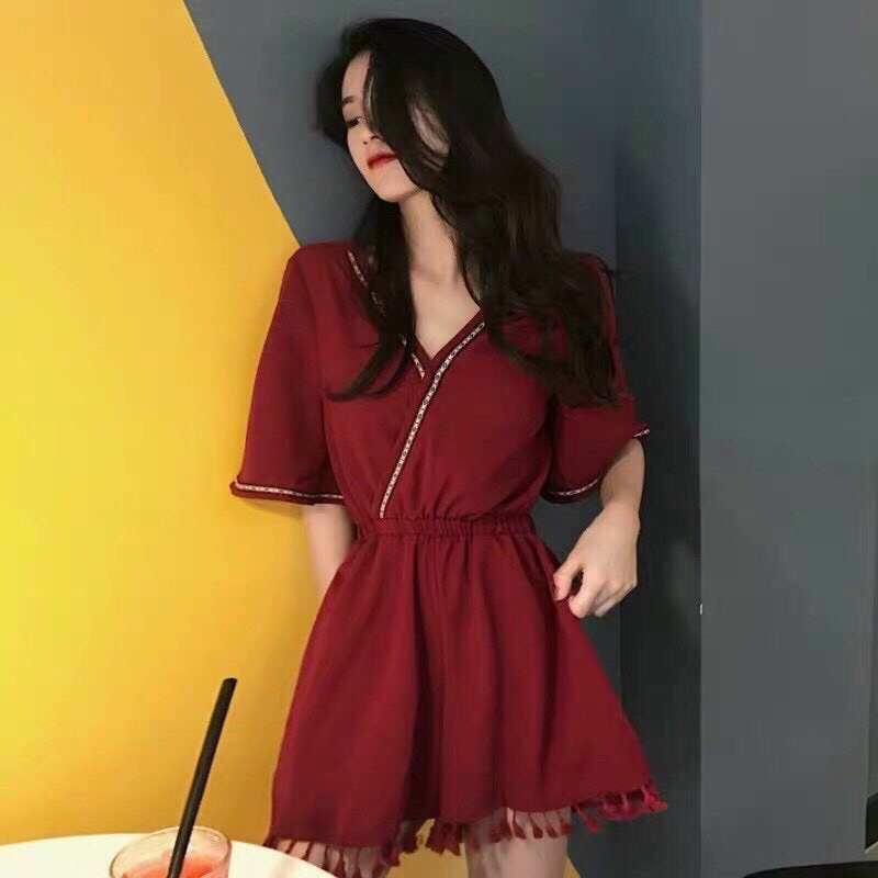 [HCM]Jumpsuit Đính Nơ Kate Nữ Thời Trang