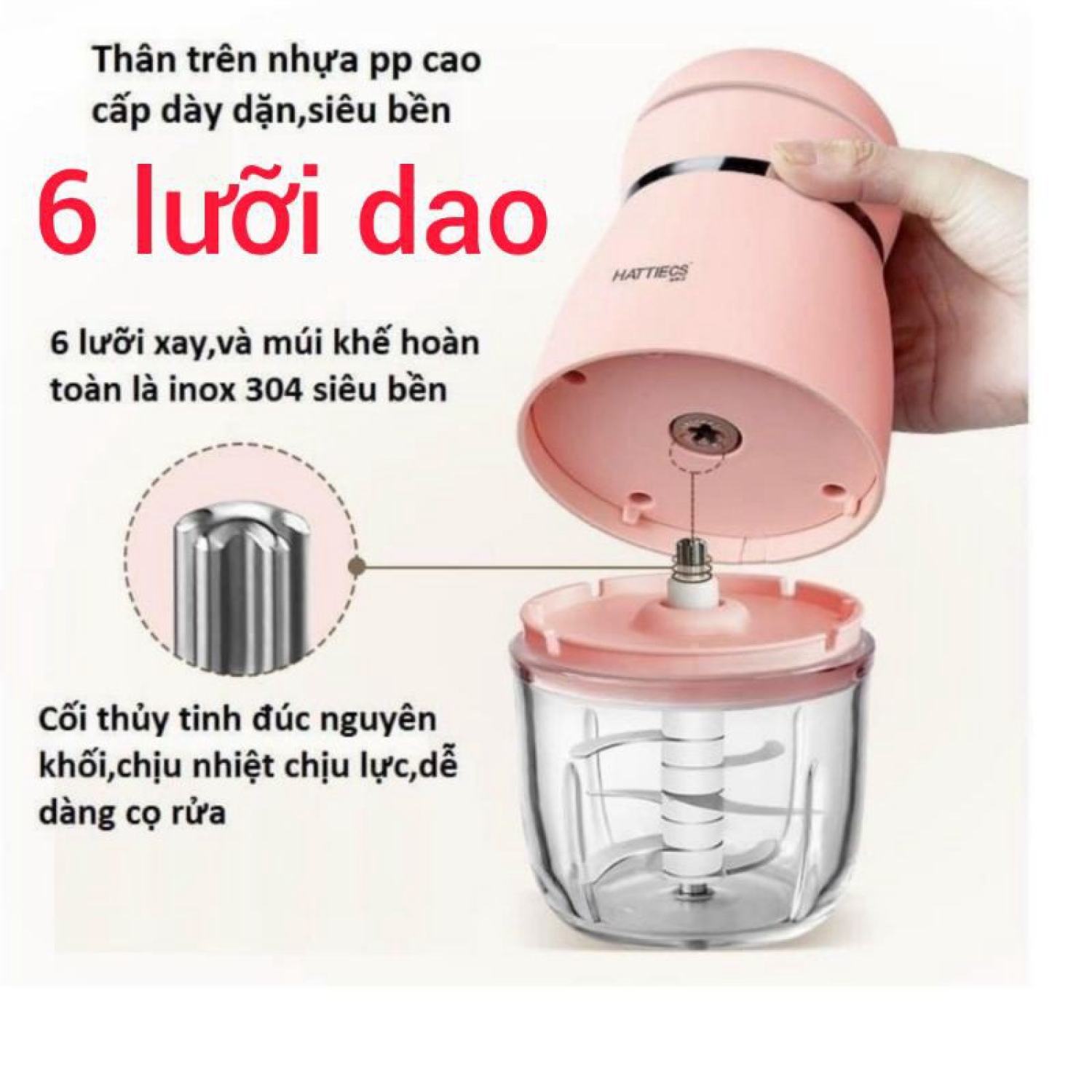 Máy Xay Ăn Dặm Cốc Thuỷ Tinh Cho Bé Hattiecs