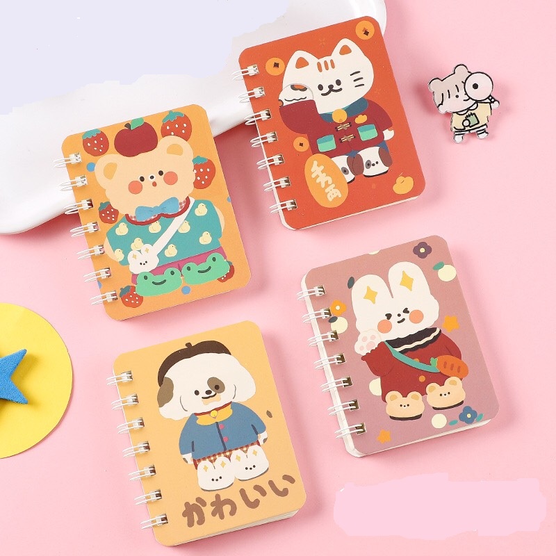 [Được chọn] Sổ tay mini gáy lò so siêu cute