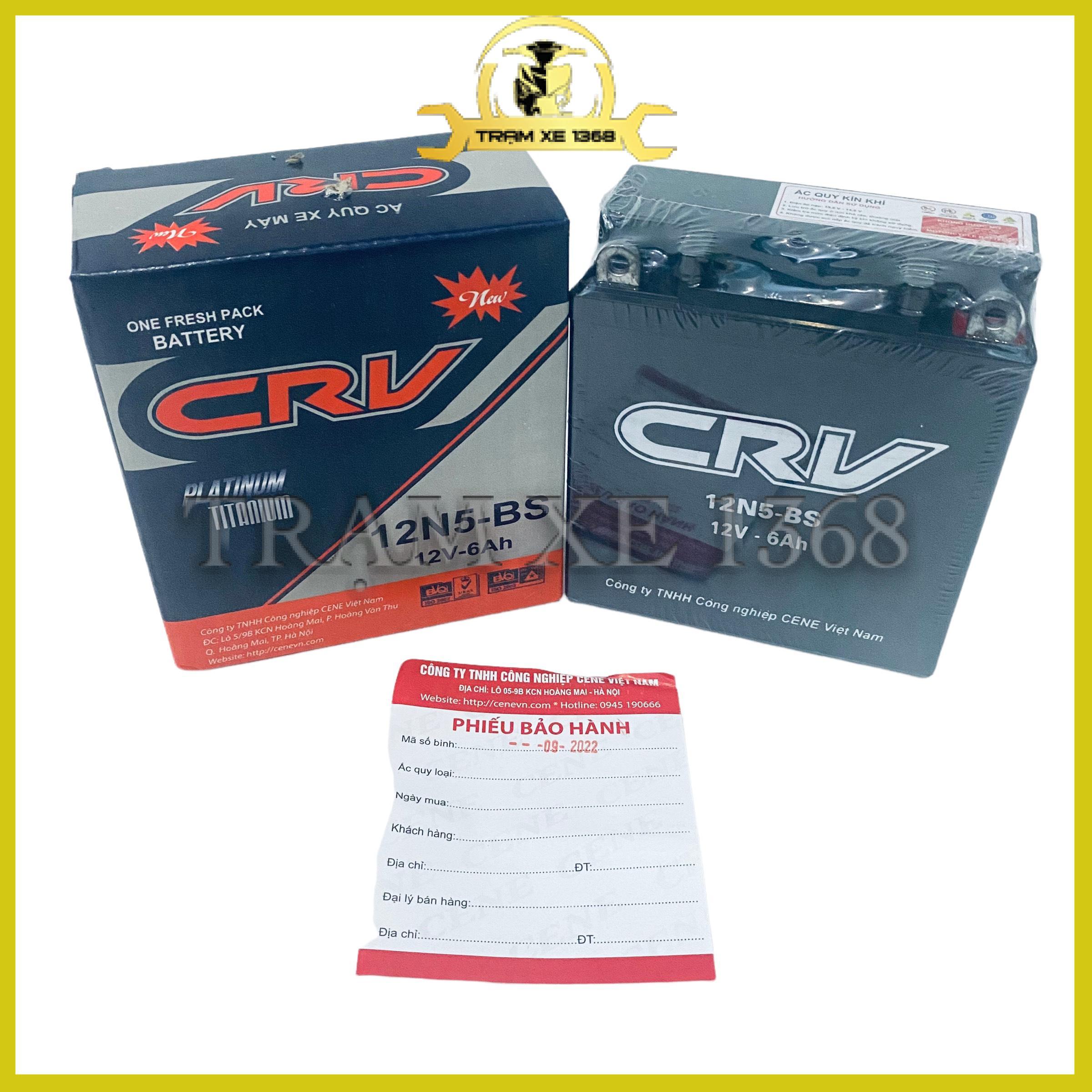 Bình Ắc Quy CRV (12V - 6Ah) Bình Điện Xe Wave Dream Wave Sirius Jupiter.. Đời Đầu (Bình Cao)