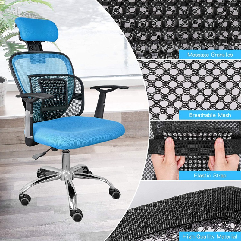 Mesh Back Support for Office Chair, Lumbar/Chair Back Support with Elastic Strap Back Rest for Car Seat/Back Pain Relief