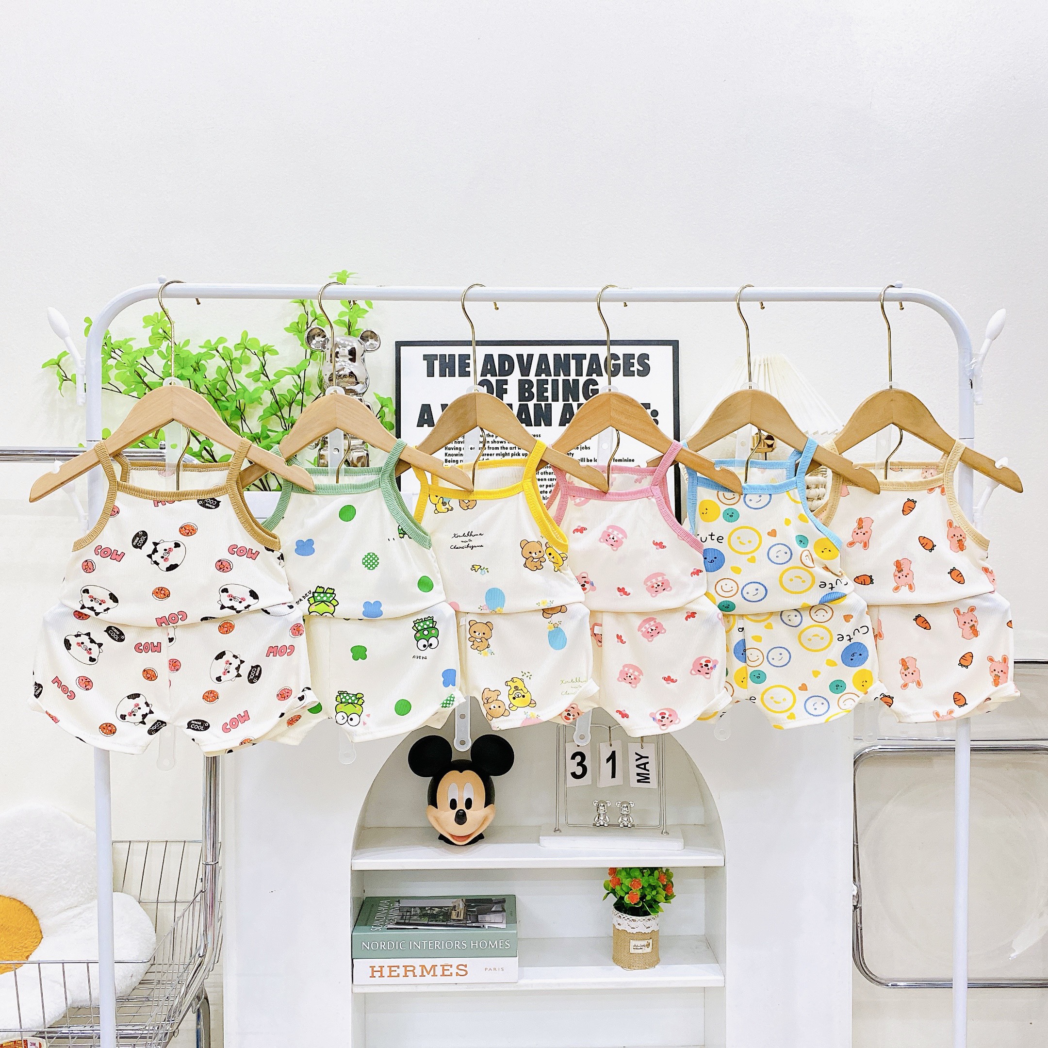 (Có chọn mẫu) Bộ thun tăm lạnh cho bé từ 6-16kg