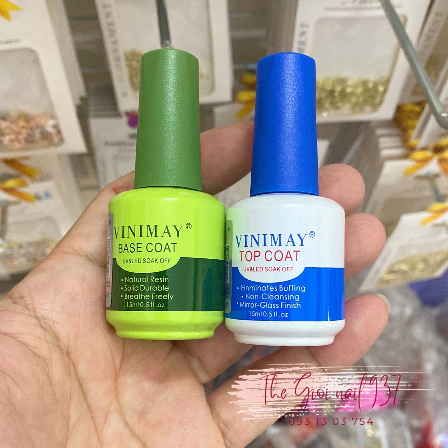[Chính Hãng] Base (Liên kết) - Top bóng Vinimay - Chai 15ml - Sugar Nails