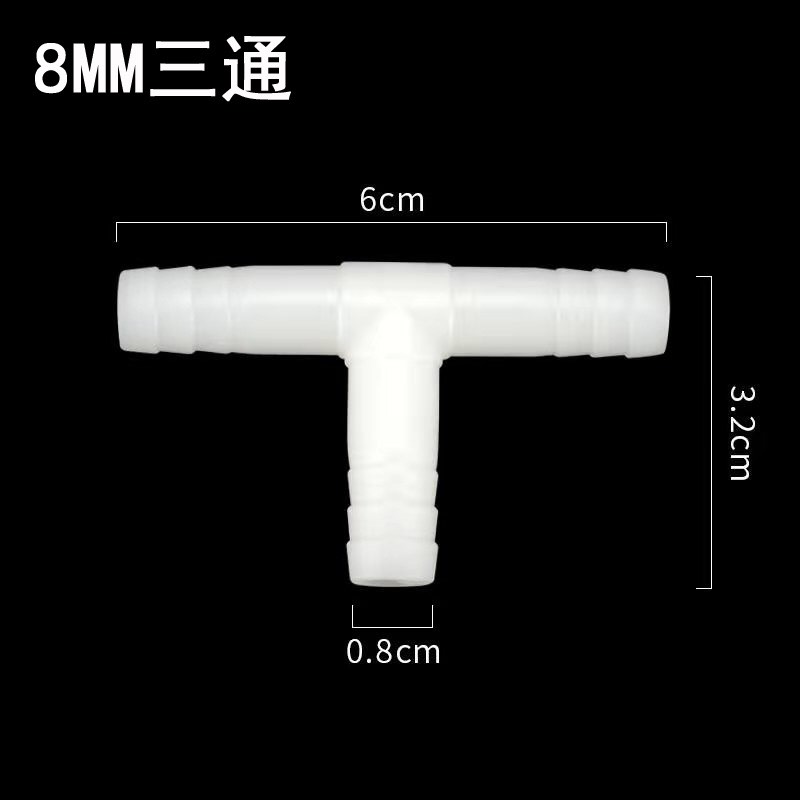 Ống nối thẳng, chia 2 chữ t cho ống phi 8 mm