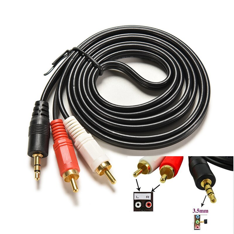 Cáp Âm Thanh 3.5Mm RCA Cáp 3.5Mm Jack Đến 2 Dây Nam AV Dây Chuyển Đổi 1.5M DV MP4