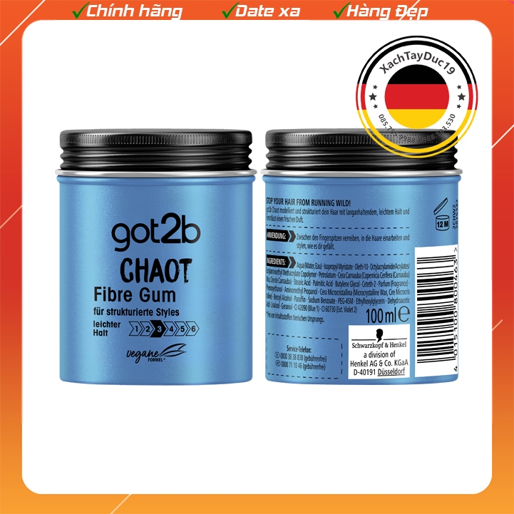 Sáp Vuốt Tóc Nam Schwarzkopf Got2B Strand matte của Đức 100ml