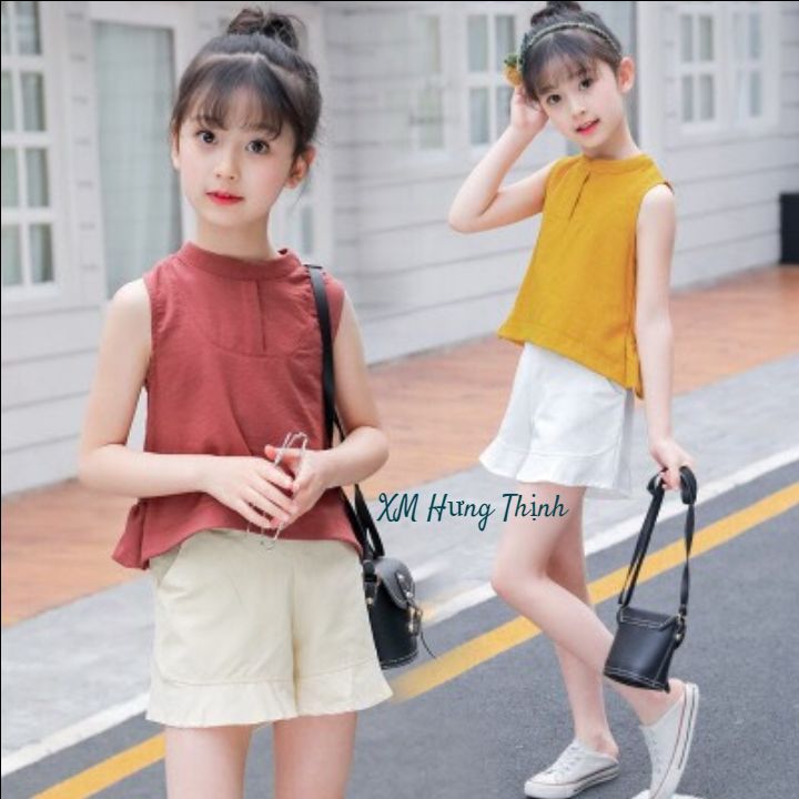Đồ bộ đùi phi lụa mát cho bé gái từ 5 - 14 tuổi 0050