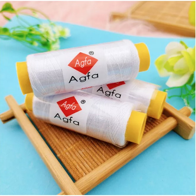 [HCM]2 cuộn chỉ may đồ màu trắng và đen Agfa