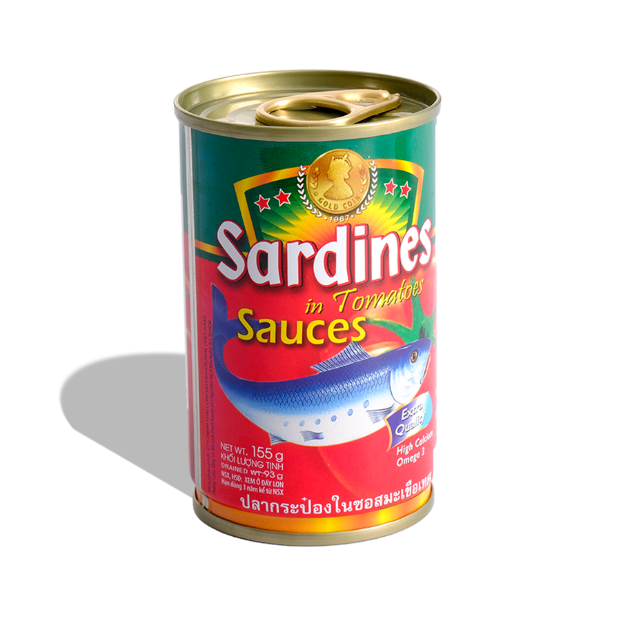 [HSD-11-2024-Cá Hộp 3 Cô Gái] Cá Mòi Xốt Cà Sardines Lon 155gr - Nắp giựt