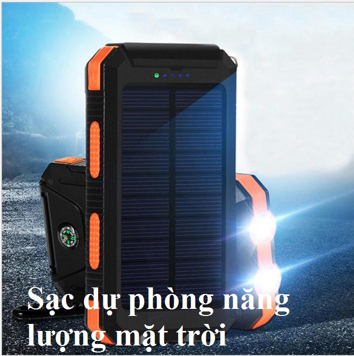 Sac du phong gia re, sac du phong nang lương mat troi, sac da nang, Sạc dự phòng năng lượng mặt trời . Tích hợp đèn pin sử dụng trong trường hợp khẩn cấp trong bóng tối. Bảo hành toàn quốc 1 đổi 1