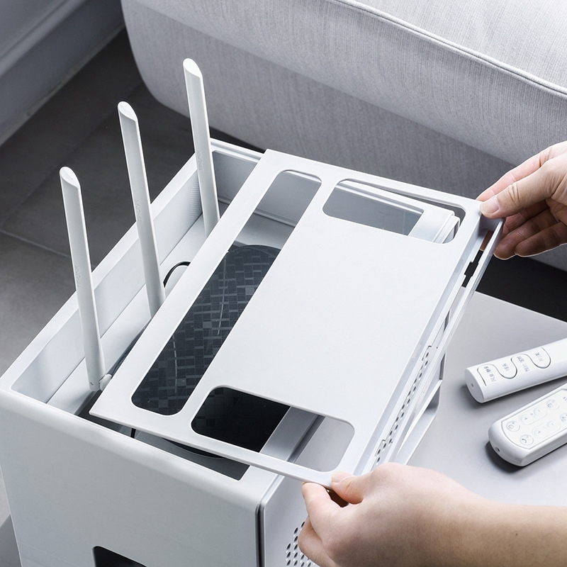 Bảng giá Double Layers Drawer Type Wireless WIFI Router Storage Box Cable Power Plug Wire Basket Storage Organizer Phong Vũ