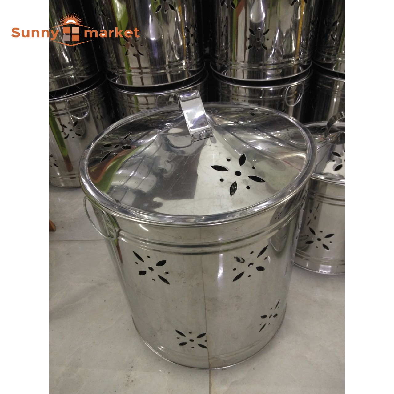 Lò đốt vàng mã inox số 2, thùng đốt vàng mã inox cỡ trung