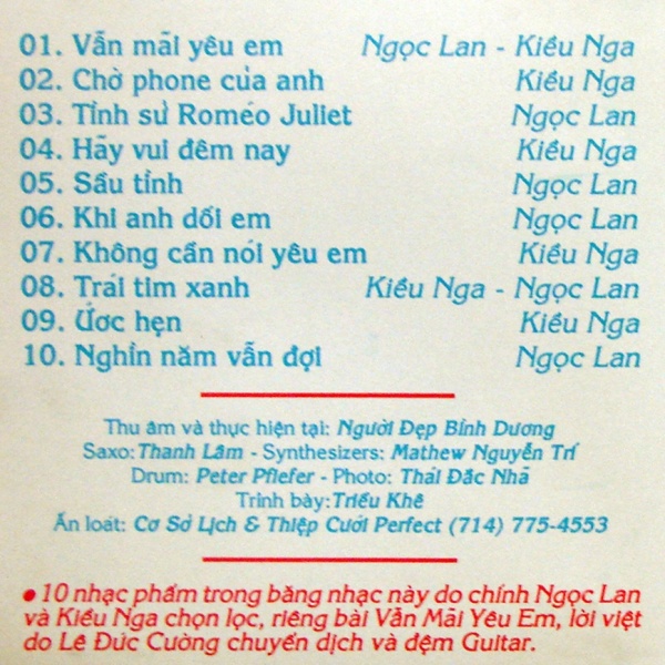 Set of 6 Cds of Ngoc Lan's Singing 4 (Japanese Disc)