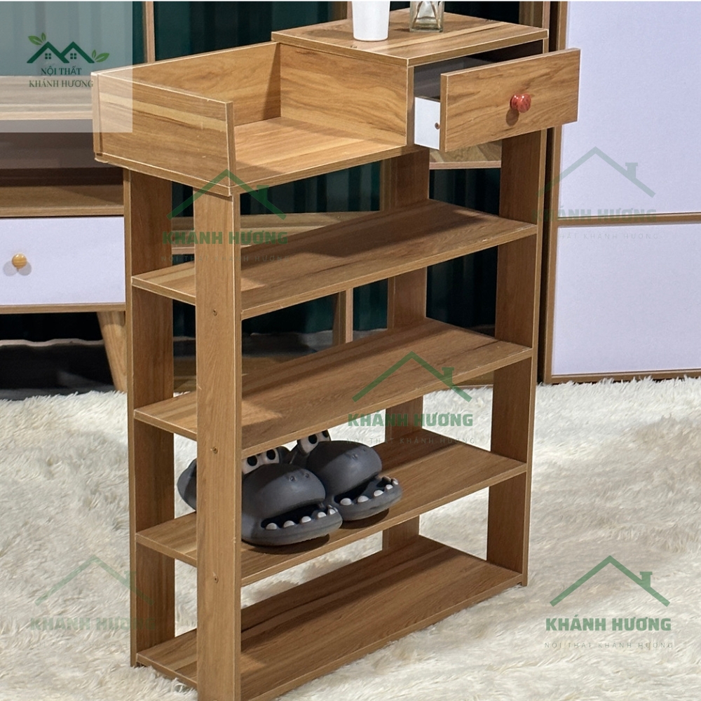 KỆ ĐỂ GIÀY GỖ 5 TẦNG 80x60x25cm