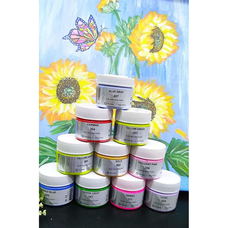 Màu Acrylic Sunway 100ml (tone màu cơ bản)