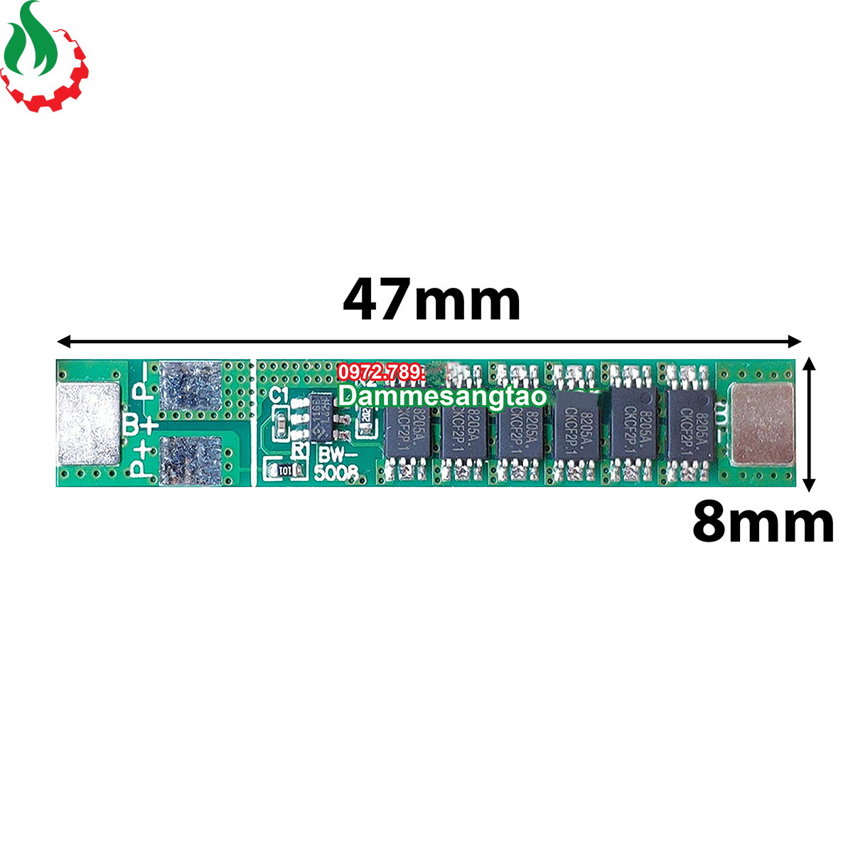 Mạch 1S 3.7V 13A BW bảo vệ pin Li-ion 3.7V