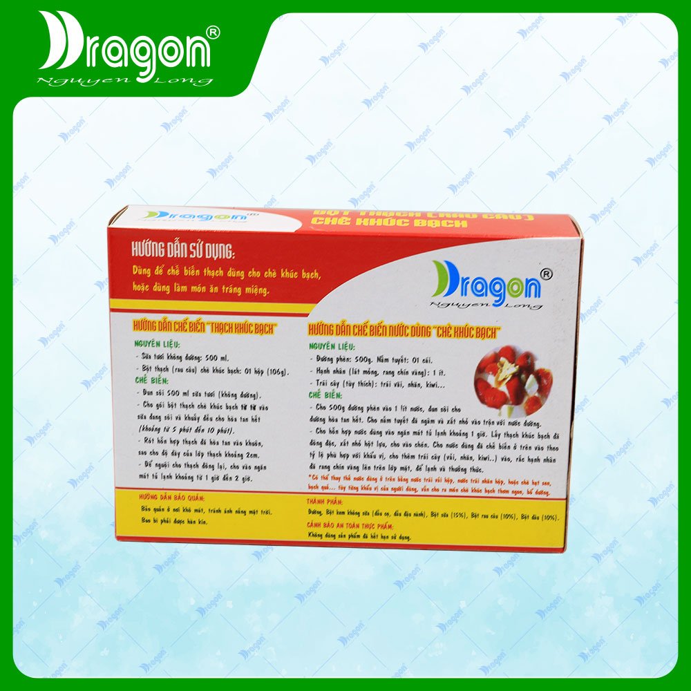Bột Thạch Chè Khúc Bạch Dâu Tây DRAGON 106G