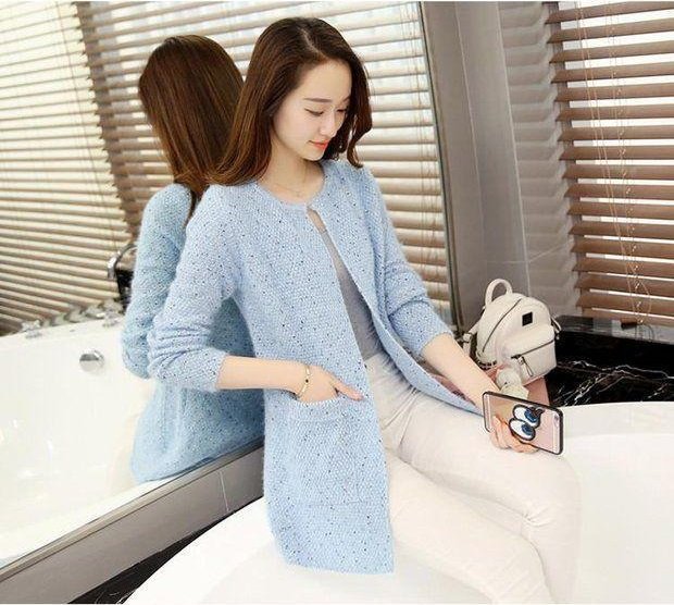 Áo khoác dạ nữ 2 túi form rộng AK34