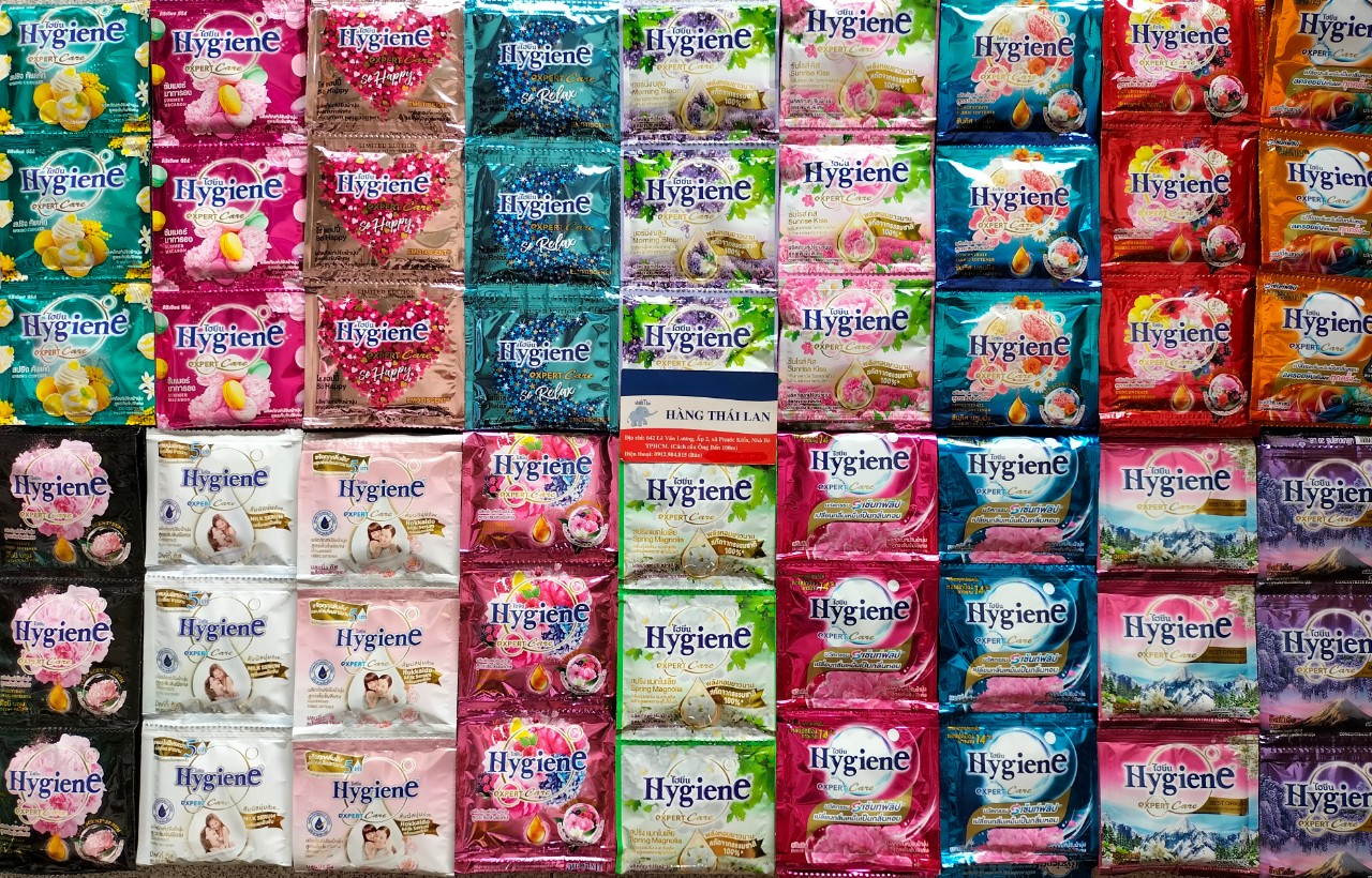 [HCM] Combo 10 dây (120 gói) nước xả Hygiene Thái Lan-Dây 12 gói x 20ml- Trộn màu
