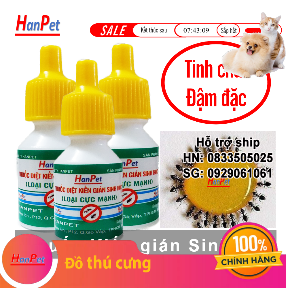 Hanpet - (Combo 3 chai Xanh) Dung dịch Diệt kiến dạng dung dịch diệt kiến gián tận gốc / kiến lọ / kiến sinh học / diệt gián kiến / gián / diệt côn trùng / kiến đỏ