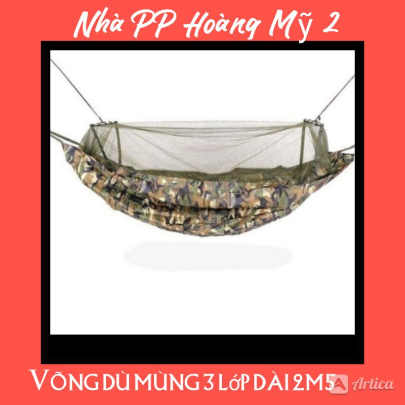 [HCM]Võng Dù 3 Lớp Có Mùng - Hàng Thái Dài 2M4