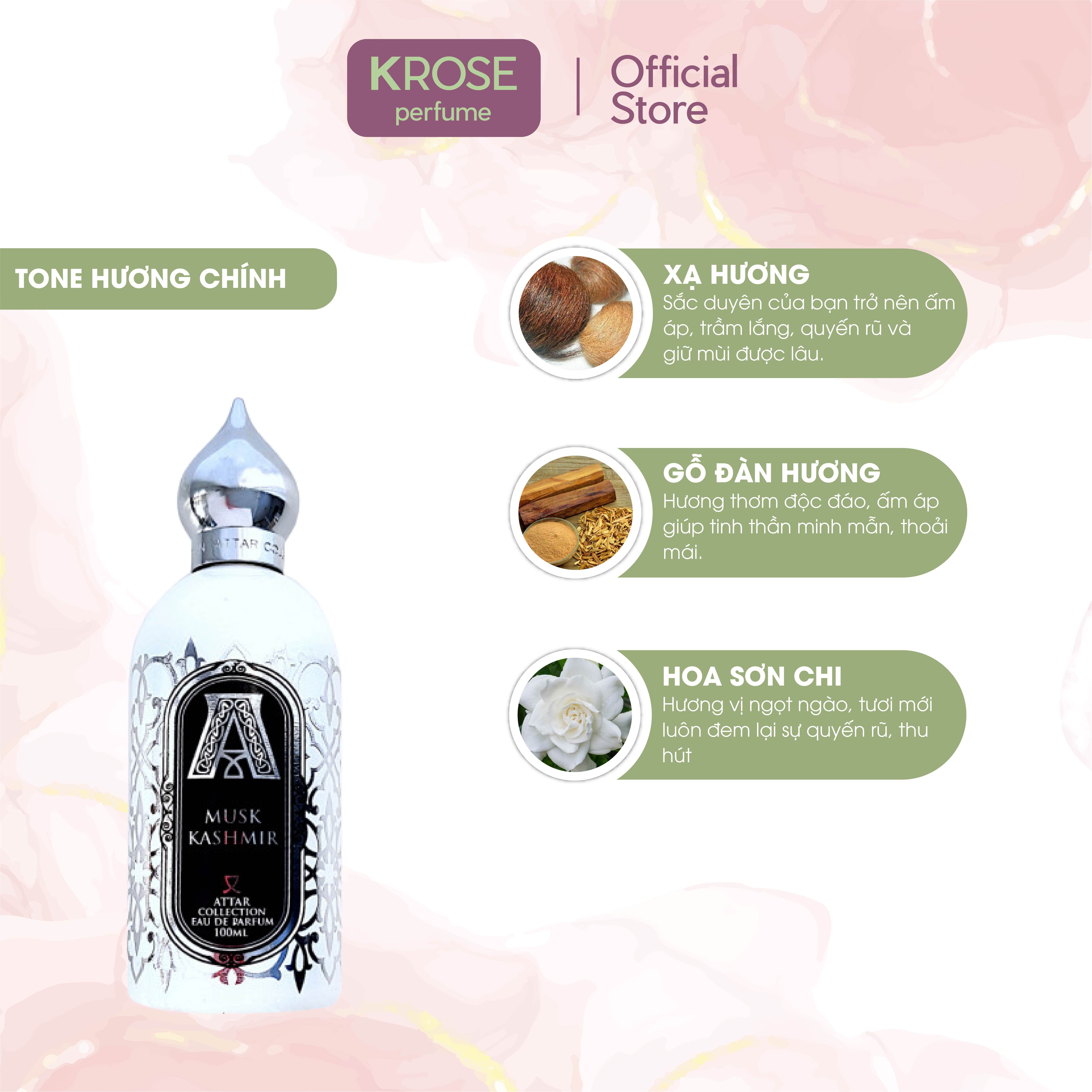 [Mẫu thử chính hãng]Nước hoa unisex Musk Kashmir chiết 5ml, 10, 20ml