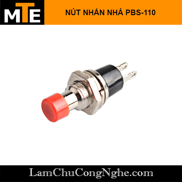 Nút nhấn tự nhả, nút nhấn đề reset PBS-110 lỗ 7mm
