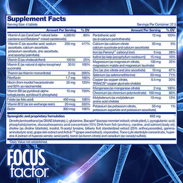Bổ Não Focus Factor Nutrition For The Brain 180 Viên